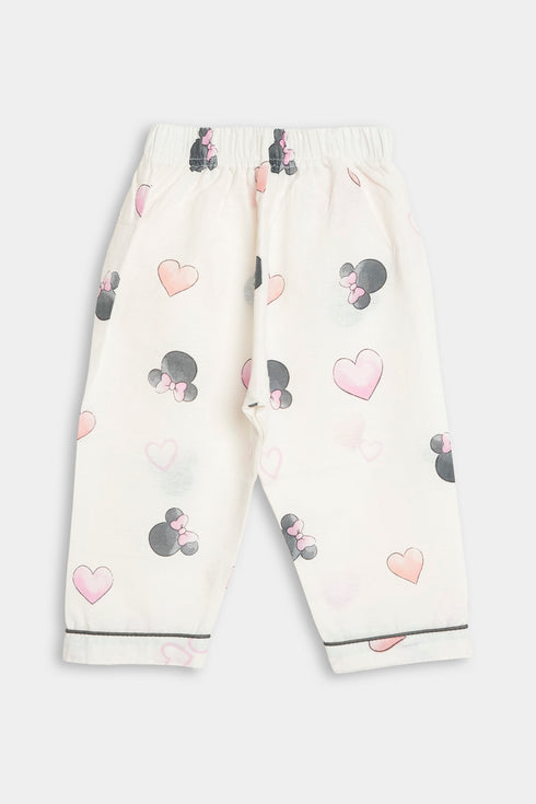 Printed Minnie Heart - White