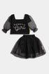 Printed Daddy's Girl Skirt Set - Black