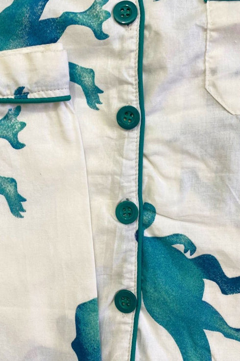 Printed Dinosaur Nightsuit - Full Sleeves