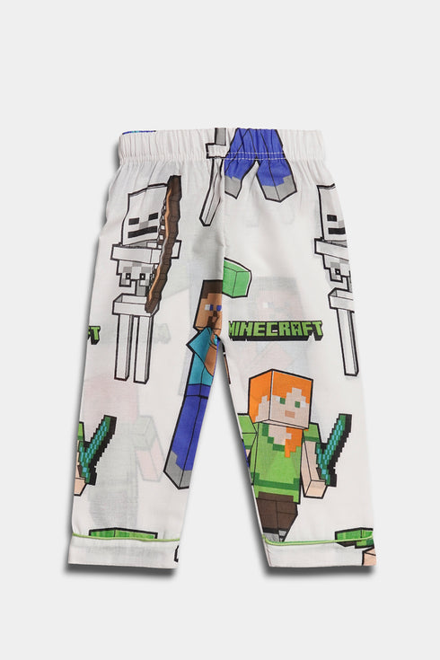 Printed Minecraft Nightsuit - White