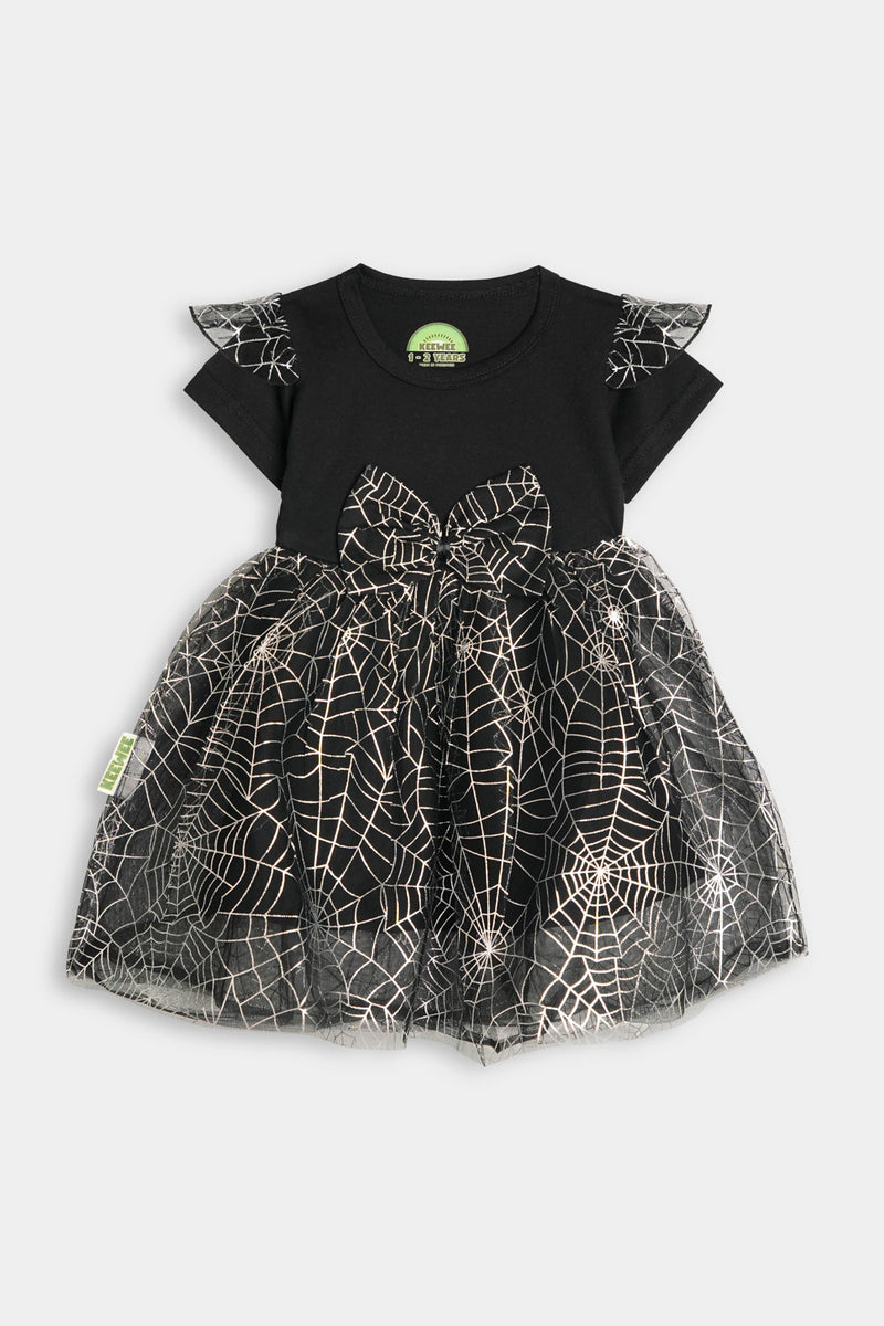 Glitter Web Frock - Black – Keewee Clothing