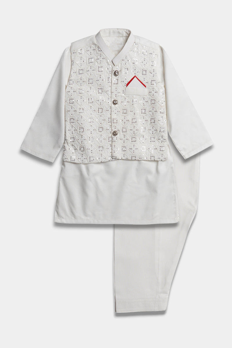 Embroidered Shalwaar kameez - White – Keewee Clothing