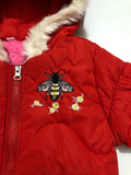 Honey bee puffer jacket